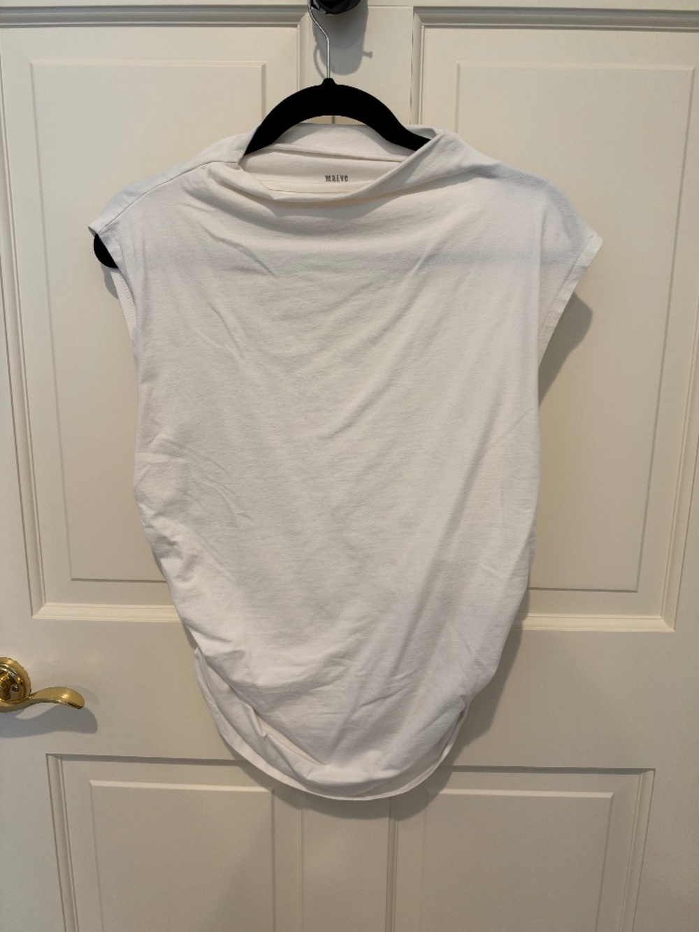 Anthropologie Maeve White Ruched Side Top | XL
